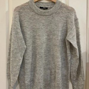 Quince Baby Alpaca-Wool Diamond Stitch Crew in Light Grey